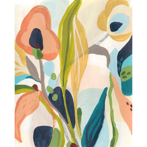 Jungle Jewels II Black Modern Wood Framed Art Print by Vess, June Erica