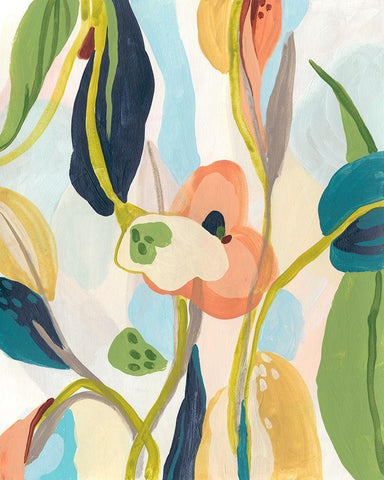 Jungle Jewels III White Modern Wood Framed Art Print with Double Matting by Vess, June Erica