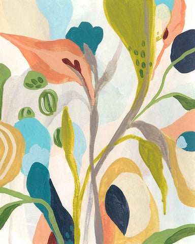 Jungle Jewels IV White Modern Wood Framed Art Print with Double Matting by Vess, June Erica