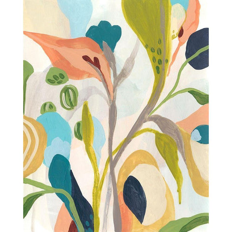 Jungle Jewels IV White Modern Wood Framed Art Print by Vess, June Erica