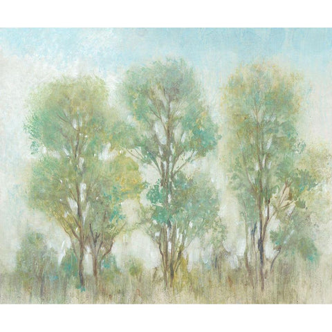 Muted Trees I Black Modern Wood Framed Art Print with Double Matting by OToole, Tim