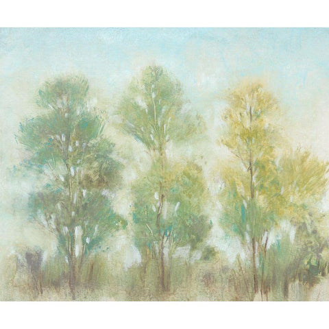 Muted Trees II Gold Ornate Wood Framed Art Print with Double Matting by OToole, Tim