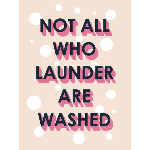 Laundry Typography I White Modern Wood Framed Art Print by Borges, Victoria