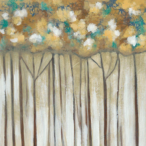 Golden Canopy II White Modern Wood Framed Art Print with Double Matting by Zarris, Chariklia