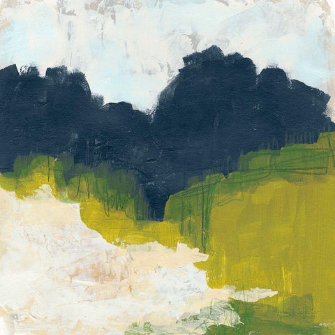 Field Sketch I White Modern Wood Framed Art Print by Vess, June Erica