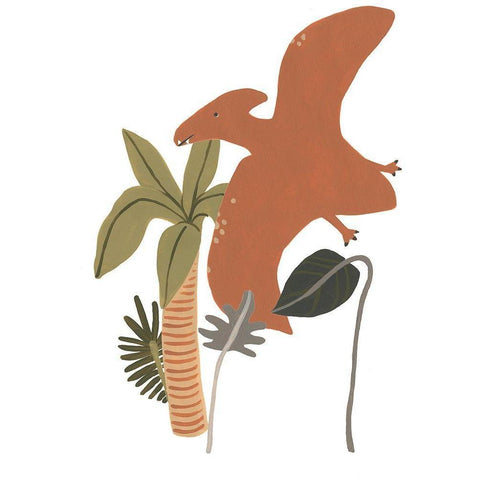 Mighty Dino III Black Modern Wood Framed Art Print by Vess, June Erica