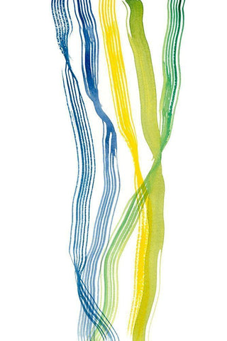 Ribboned II White Modern Wood Framed Art Print with Double Matting by Ludwig, Alicia