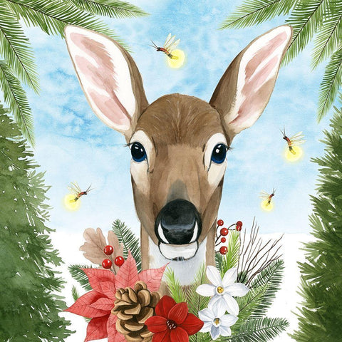 Forest Christmas II White Modern Wood Framed Art Print with Double Matting by Popp, Grace