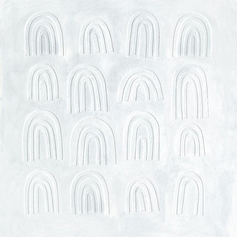 Arcobaleni Bianchi I White Modern Wood Framed Art Print with Double Matting by Scarvey, Emma