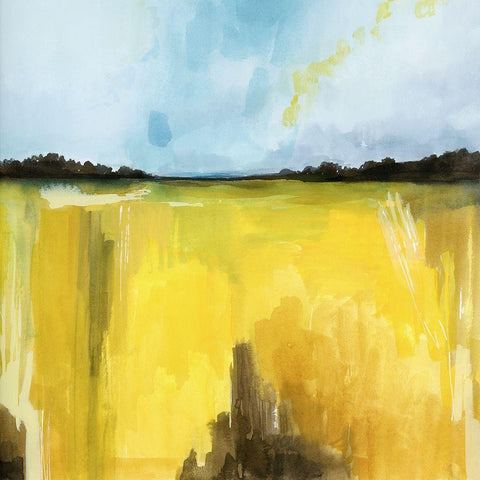 Gilt Meadow I White Modern Wood Framed Art Print with Double Matting by Popp, Grace