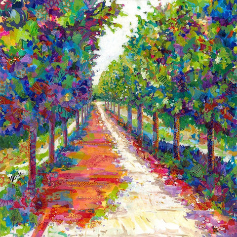 Lime Walk Black Modern Wood Framed Art Print with Double Matting by Grim, Tara Funk