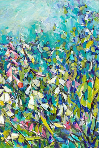 Joy in the Garden II White Modern Wood Framed Art Print with Double Matting by Grim, Tara Funk