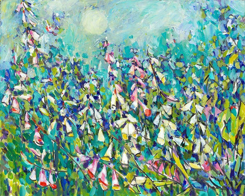 Joy in the Garden III White Modern Wood Framed Art Print with Double Matting by Grim, Tara Funk