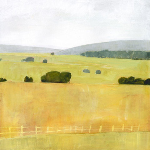 Soft Fieldscape I White Modern Wood Framed Art Print by Borges, Victoria