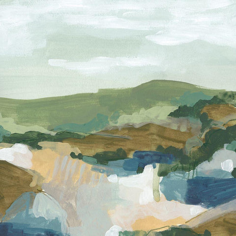 Plein Air Primitive II White Modern Wood Framed Art Print by Vess, June Erica