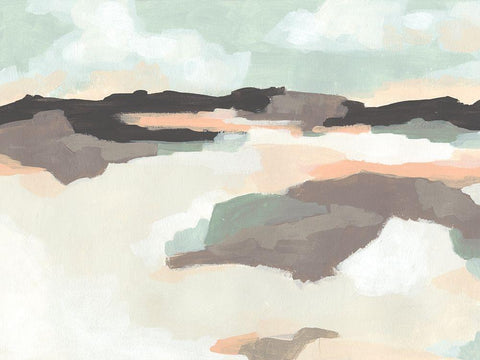 Dreaming Fields I White Modern Wood Framed Art Print with Double Matting by Vess, June Erica