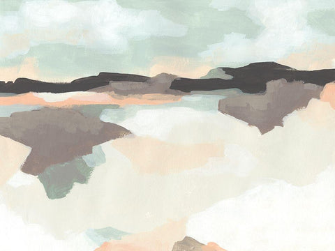 Dreaming Fields II Black Ornate Wood Framed Art Print with Double Matting by Vess, June Erica