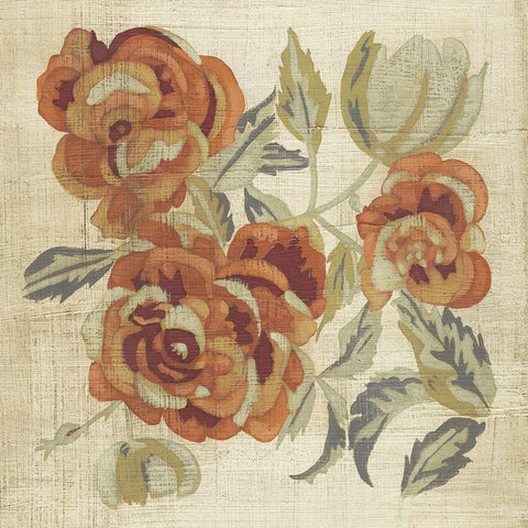 Autumn Rose I Gold Ornate Wood Framed Art Print with Double Matting by Zarris, Chariklia