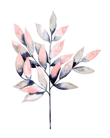 Midnight Branch II White Modern Wood Framed Art Print with Double Matting by Popp, Grace