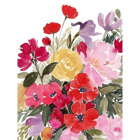 Rainy Day Bouquet II White Modern Wood Framed Art Print by Popp, Grace