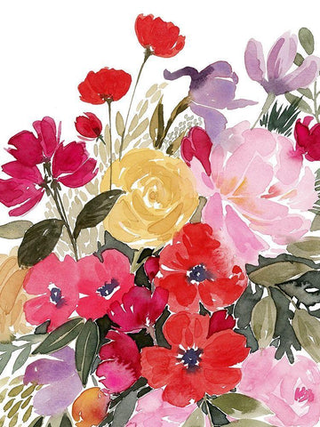 Rainy Day Bouquet II Black Ornate Wood Framed Art Print with Double Matting by Popp, Grace