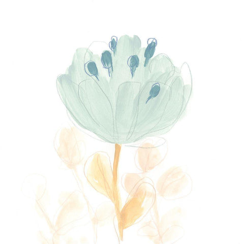 Petite Petals V Gold Ornate Wood Framed Art Print with Double Matting by Vess, June Erica