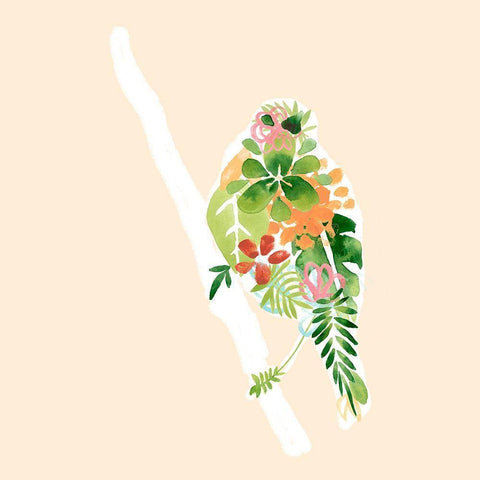 Foliage and Feathers III Black Modern Wood Framed Art Print with Double Matting by Vess, June Erica