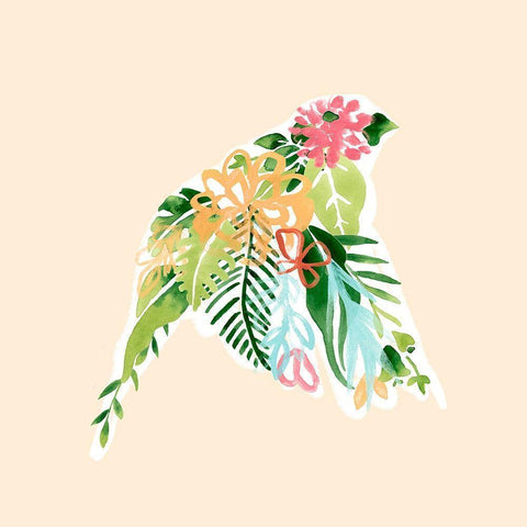 Foliage and Feathers IV White Modern Wood Framed Art Print by Vess, June Erica