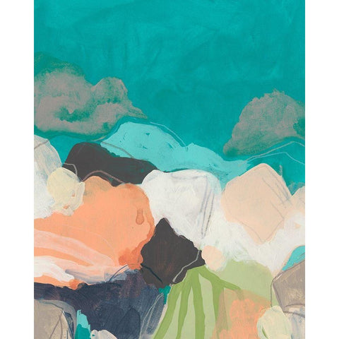 Quirkscape I White Modern Wood Framed Art Print by Vess, June Erica