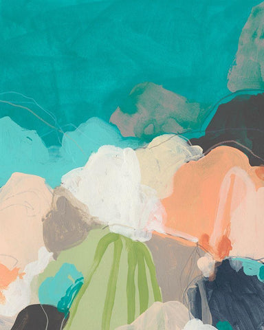 Quirkscape II White Modern Wood Framed Art Print with Double Matting by Vess, June Erica