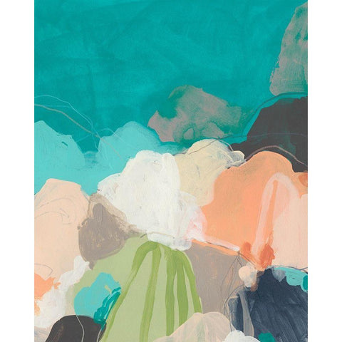 Quirkscape II White Modern Wood Framed Art Print by Vess, June Erica