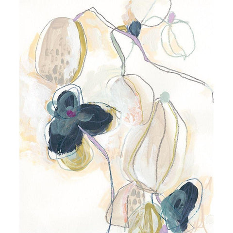 Abstracted Orchid II Black Modern Wood Framed Art Print by Vess, June Erica