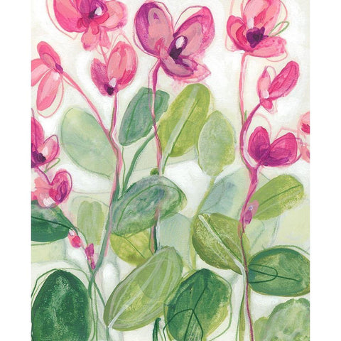 Cyclamen Fantasia I Black Modern Wood Framed Art Print by Vess, June Erica