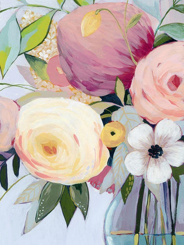 Georgia Bouquet I White Modern Wood Framed Art Print with Double Matting by Popp, Grace