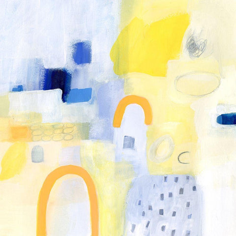 Butterscotch and Blue I White Modern Wood Framed Art Print by Borges, Victoria