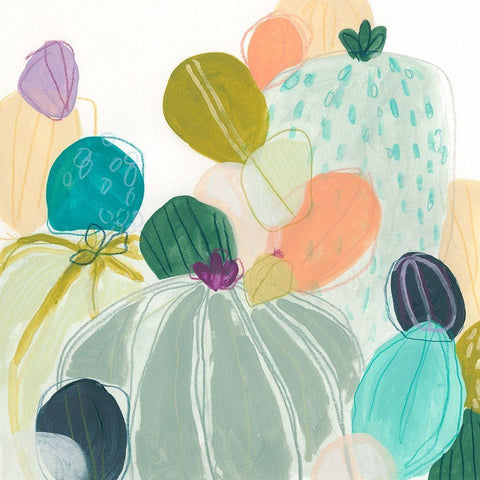 Candy Cactus I Black Modern Wood Framed Art Print by Vess, June Erica