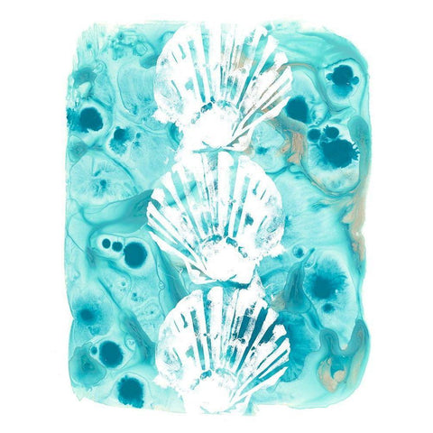 Seaside Shapes I Black Modern Wood Framed Art Print with Double Matting by Vess, June Erica