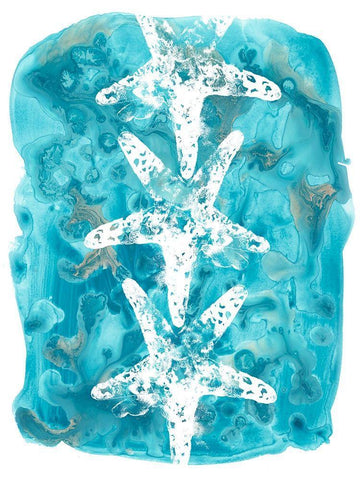 Seaside Shapes II Black Ornate Wood Framed Art Print with Double Matting by Vess, June Erica