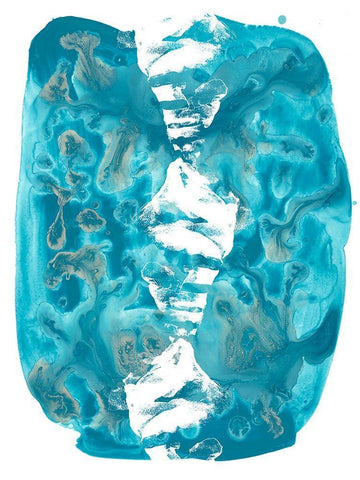 Seaside Shapes III White Modern Wood Framed Art Print with Double Matting by Vess, June Erica