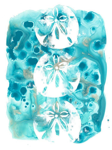 Seaside Shapes IV White Modern Wood Framed Art Print with Double Matting by Vess, June Erica