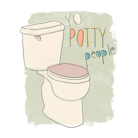 Potty Pun IV White Modern Wood Framed Art Print by Vess, June Erica