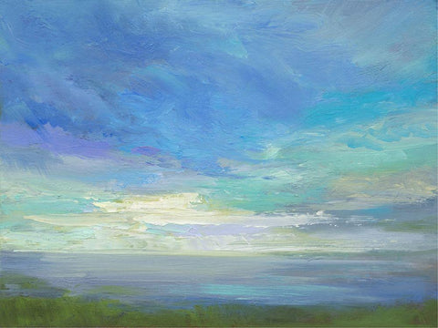 Siesta Key Sky Light Black Ornate Wood Framed Art Print with Double Matting by Finch, Sheila