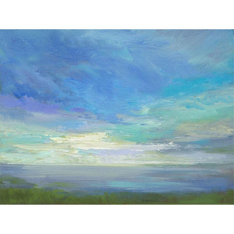 Siesta Key Sky Light Gold Ornate Wood Framed Art Print with Double Matting by Finch, Sheila