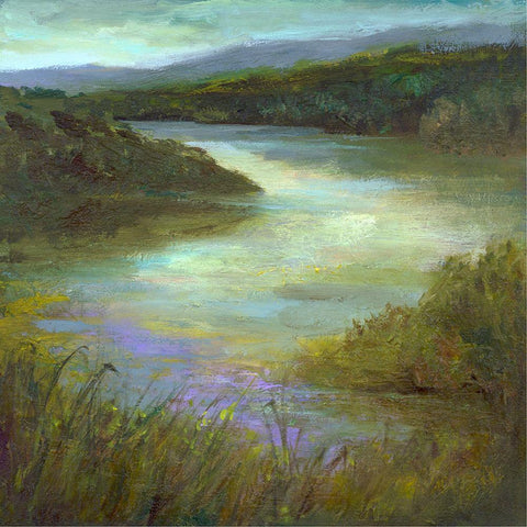 Edge of the Lake White Modern Wood Framed Art Print by Finch, Sheila