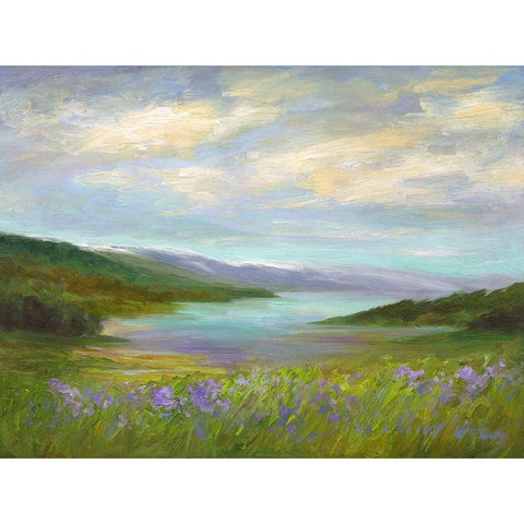 Crystal Springs Vista Black Modern Wood Framed Art Print with Double Matting by Finch, Sheila