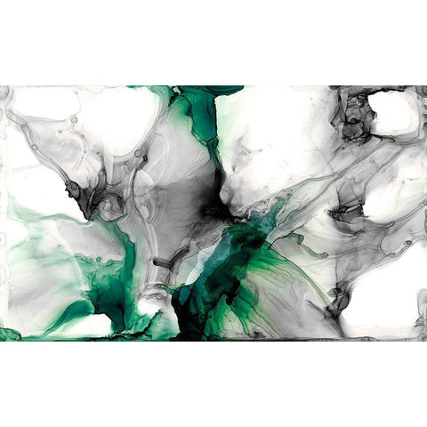 Emerald Gale II Black Modern Wood Framed Art Print with Double Matting by Goldberger, Jennifer