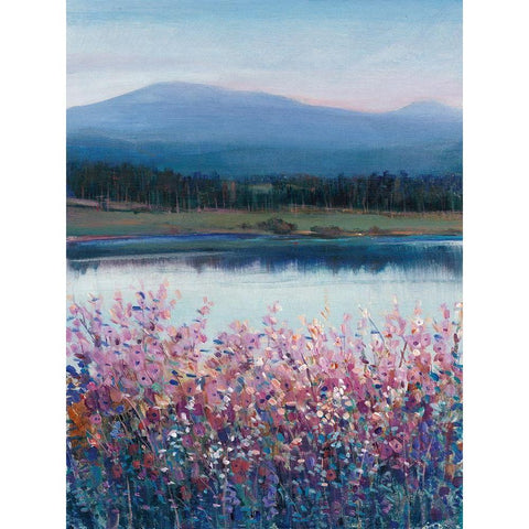 Lakeside Mountain I White Modern Wood Framed Art Print by OToole, Tim