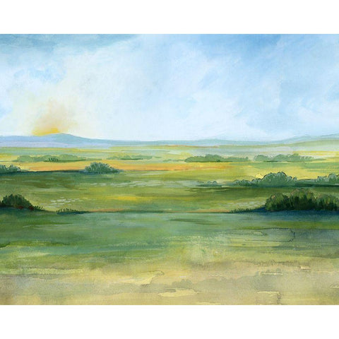 Sunlit Vale II Black Modern Wood Framed Art Print with Double Matting by Popp, Grace