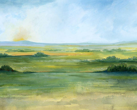 Sunlit Vale II Black Ornate Wood Framed Art Print with Double Matting by Popp, Grace