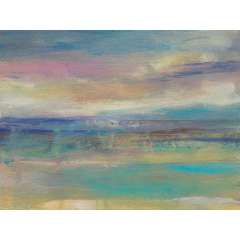 Lilac Horizon I Black Modern Wood Framed Art Print with Double Matting by Goldberger, Jennifer